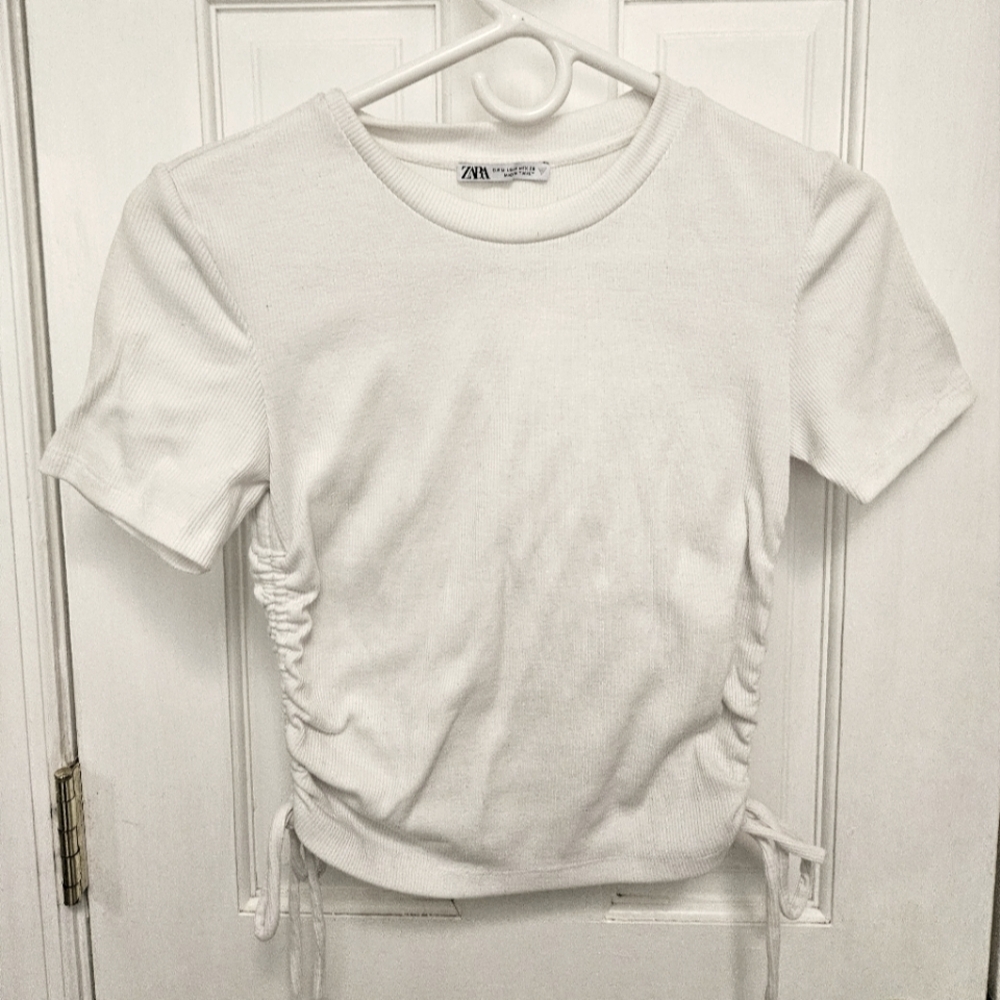 Ruched white top